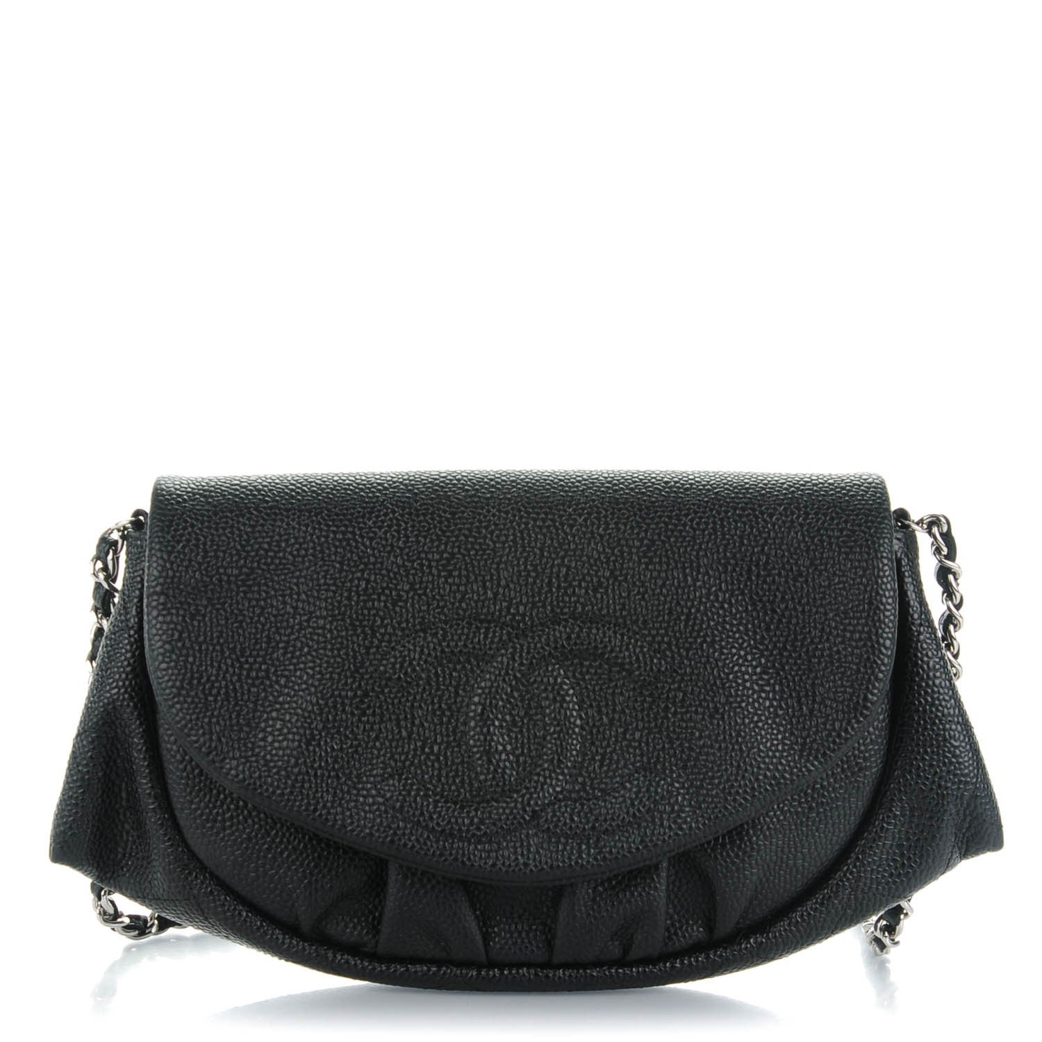 Chanel Caviar Half Moon Wallet On Chain WOC Black 1 of 8