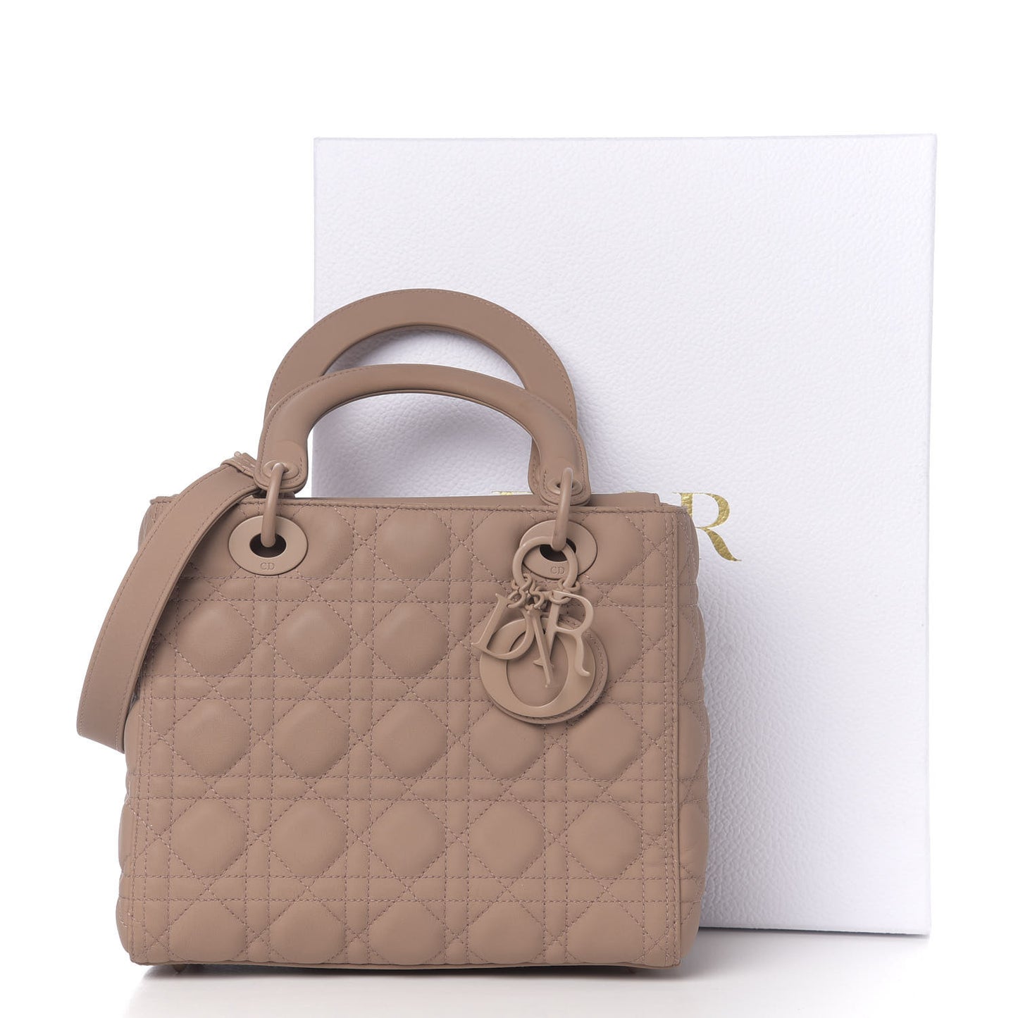 Ultra Matte Calfskin Cannage Medium Lady Dior Blush Powder