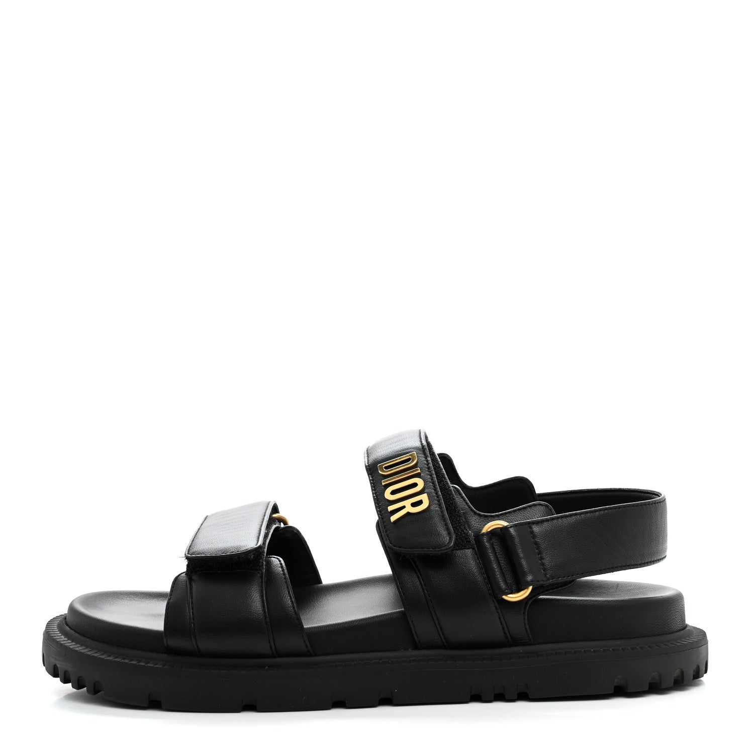 Christian Dior Lambskin Dioract 10mm Sandals 37 Black 1 of 9