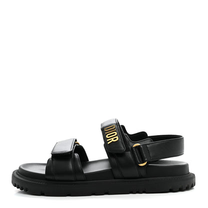 Christian Dior Lambskin Dioract 10mm Sandals 37 Black 1 of 9