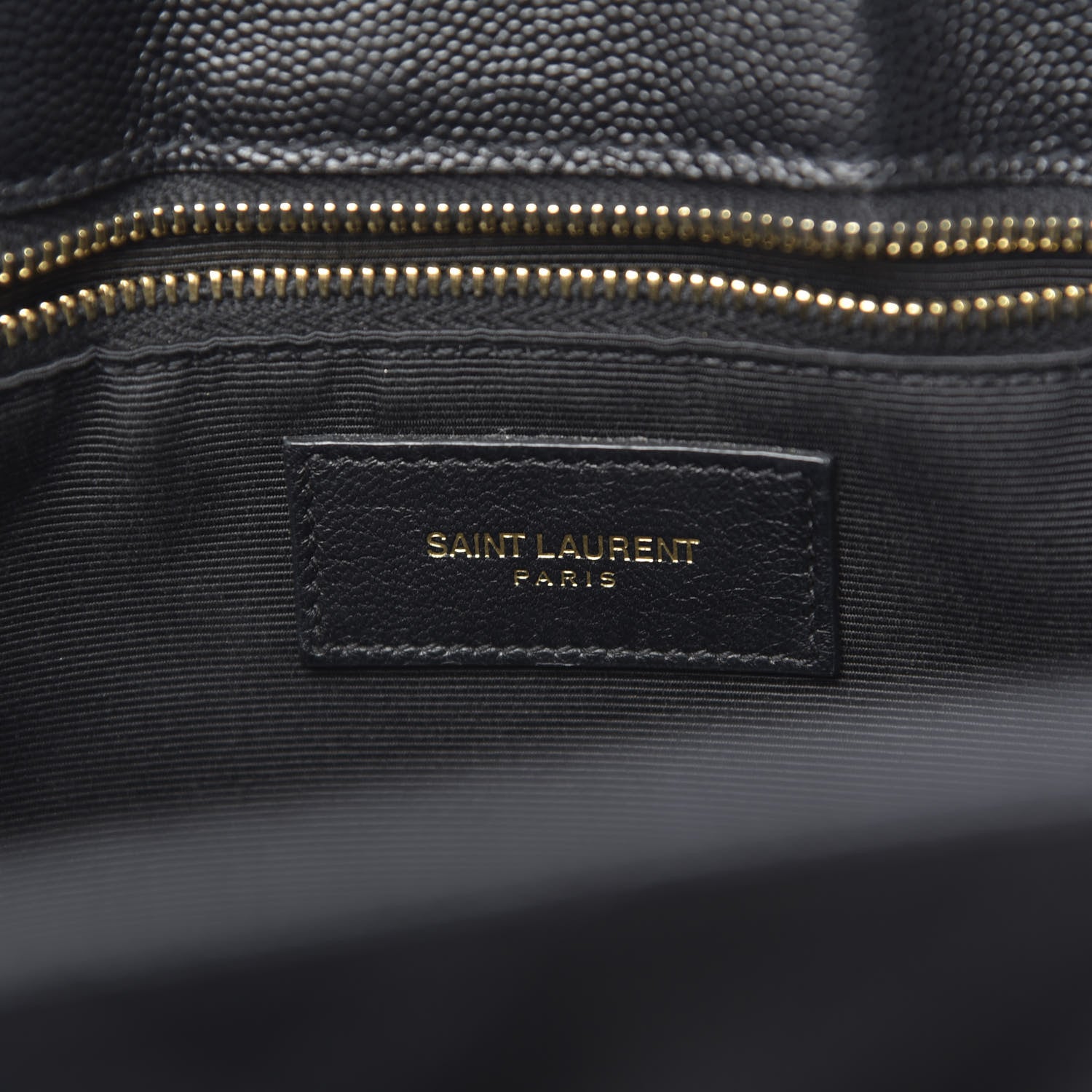 Saint Laurent Grain De Poudre Matelasse Chevron Monogram Shopping Bag Black 6 of 9