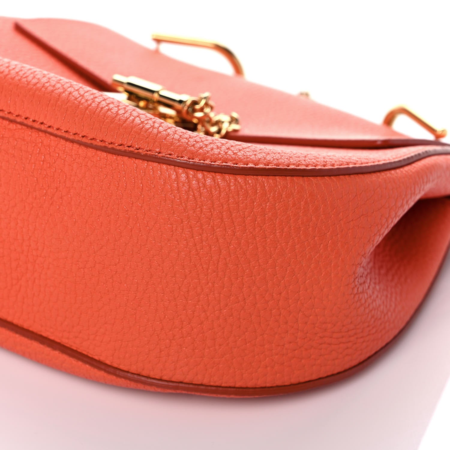 Chloe Grained Lambskin Mini Drew Shoulder Bag Foxy Orange 9 of 12