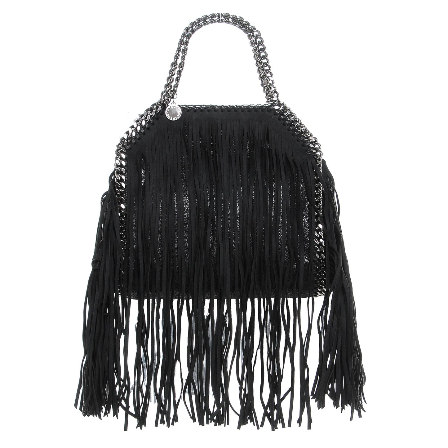 Shaggy Deer Fringe Mini Falabella Tote Black