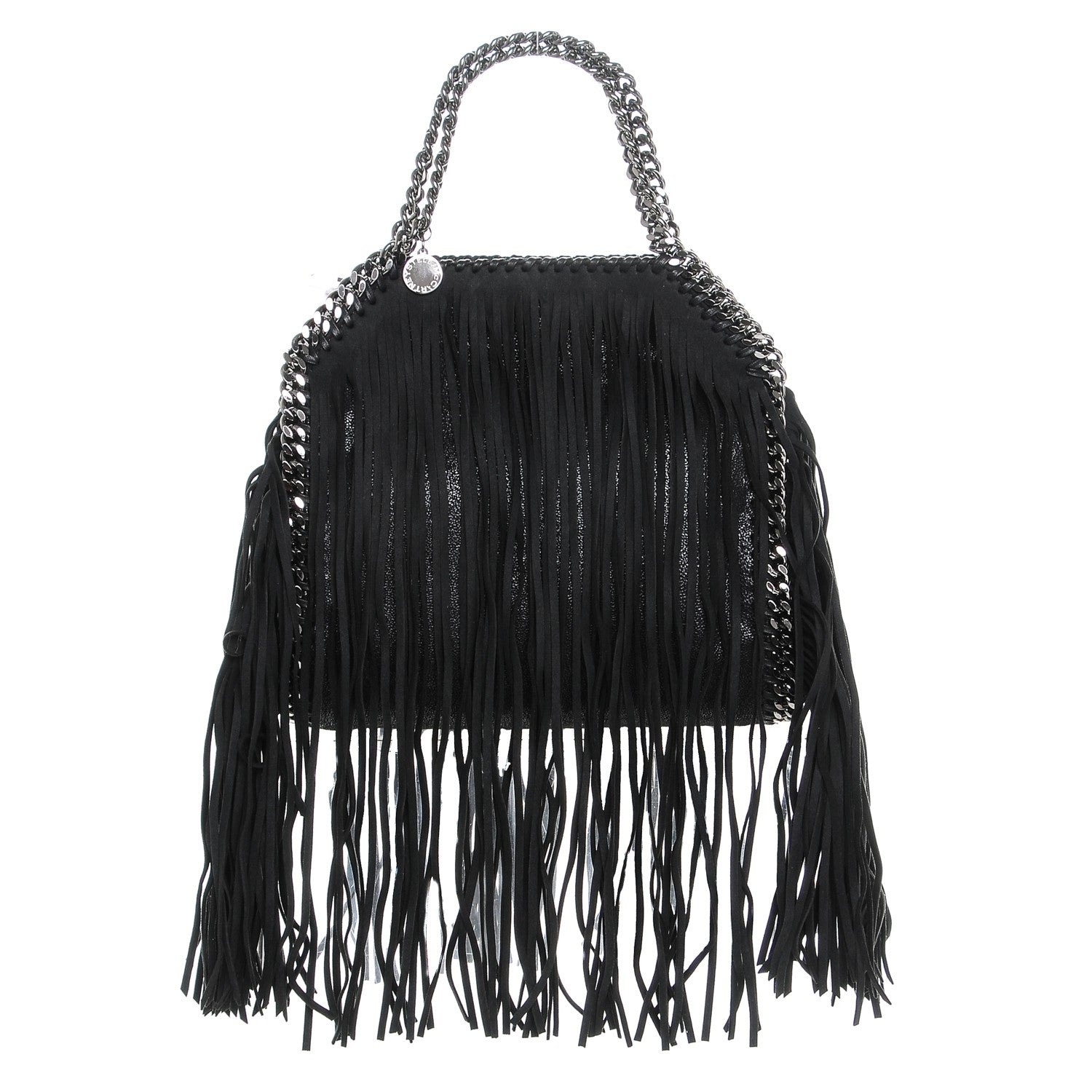 Stella McCartney Shaggy Deer Fringe Mini Falabella Tote Black 1 of 6