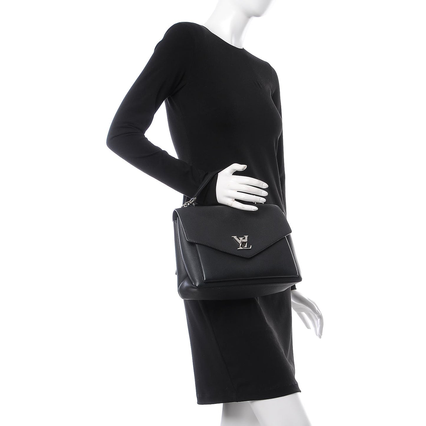 Soft Calfskin My Lockme Top Handle Black