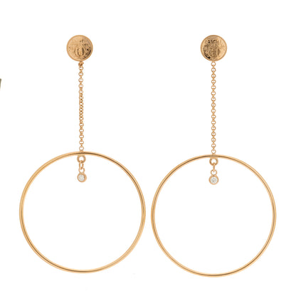 Hermes 18K Rose Gold Diamond Ex-Libris Earrings 1 of 5