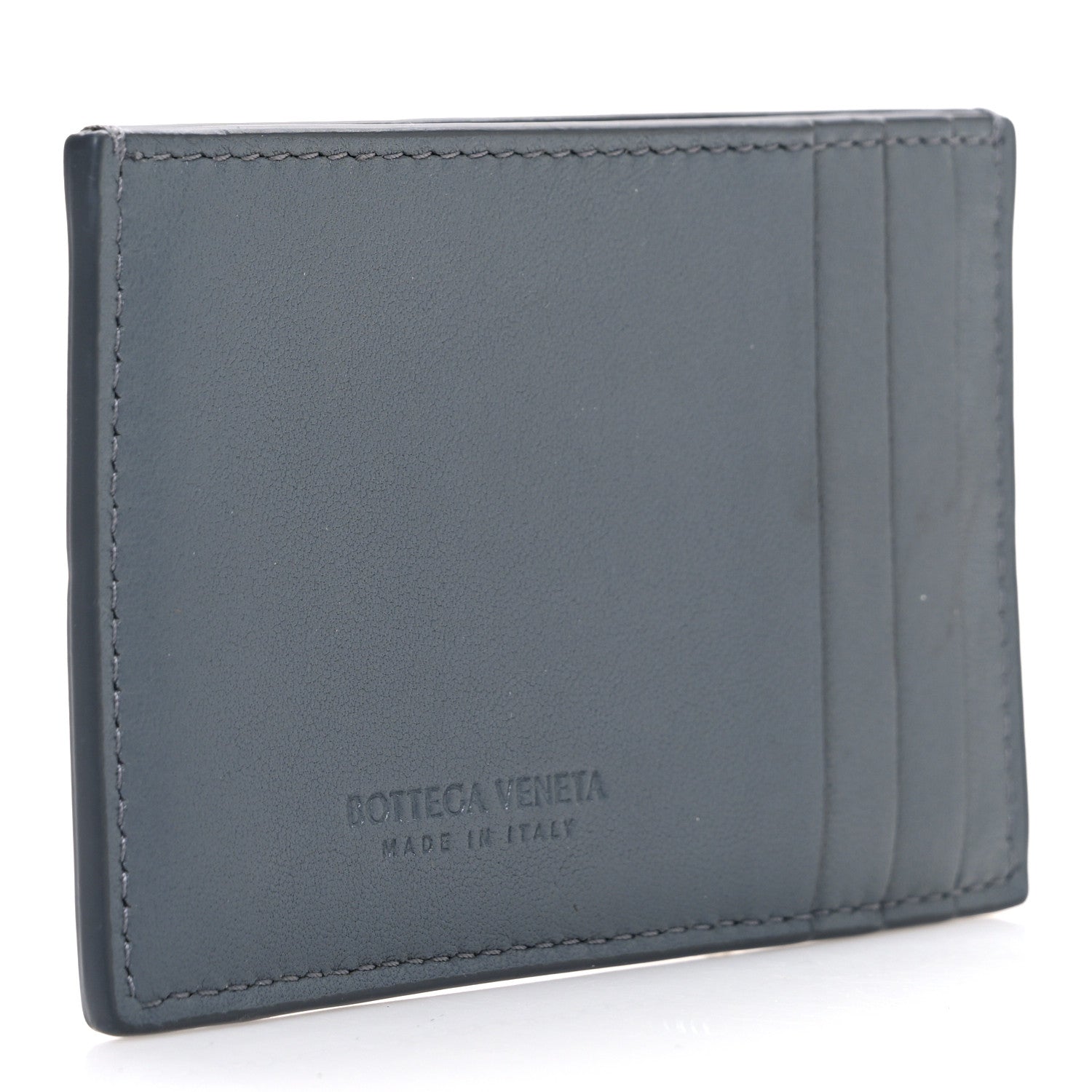 Bottega Veneta Nappa Intreccio Cassette Credit Card Holder Thunder 3 of 6