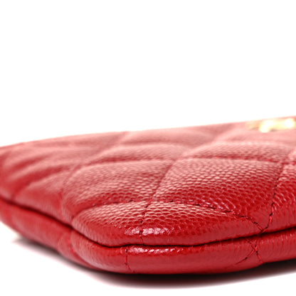 Chanel Caviar Quilted Small Cosmetic Case Red 8 of 10
