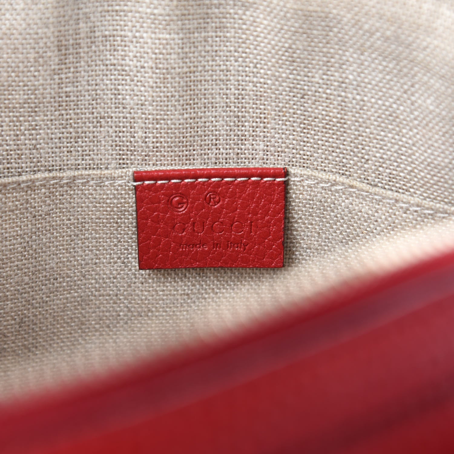 Gucci Dollar Calfskin Small GG Charm Dome Bag Red 8 of 10