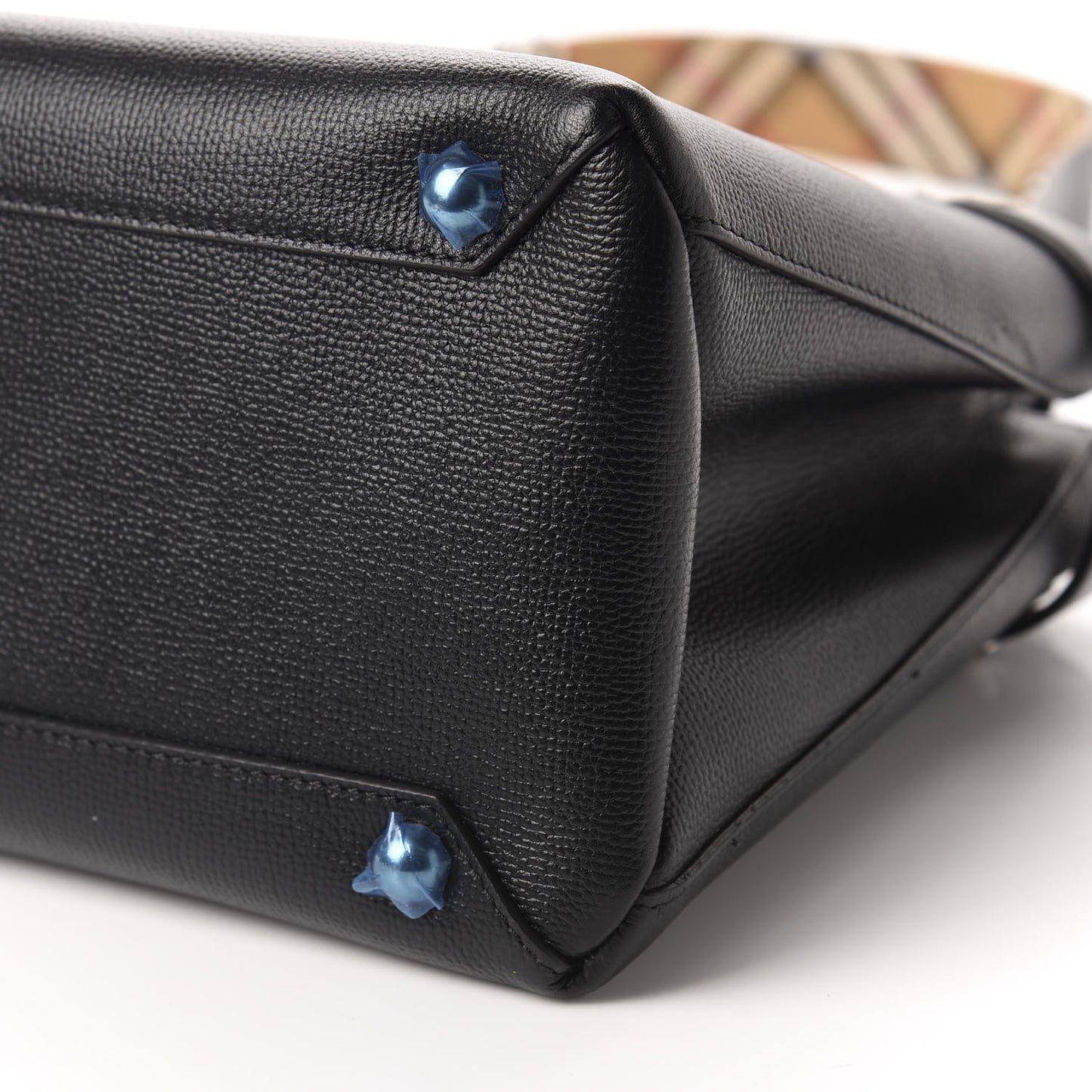 Derby Calfskin House Check Medium Banner Tote Black