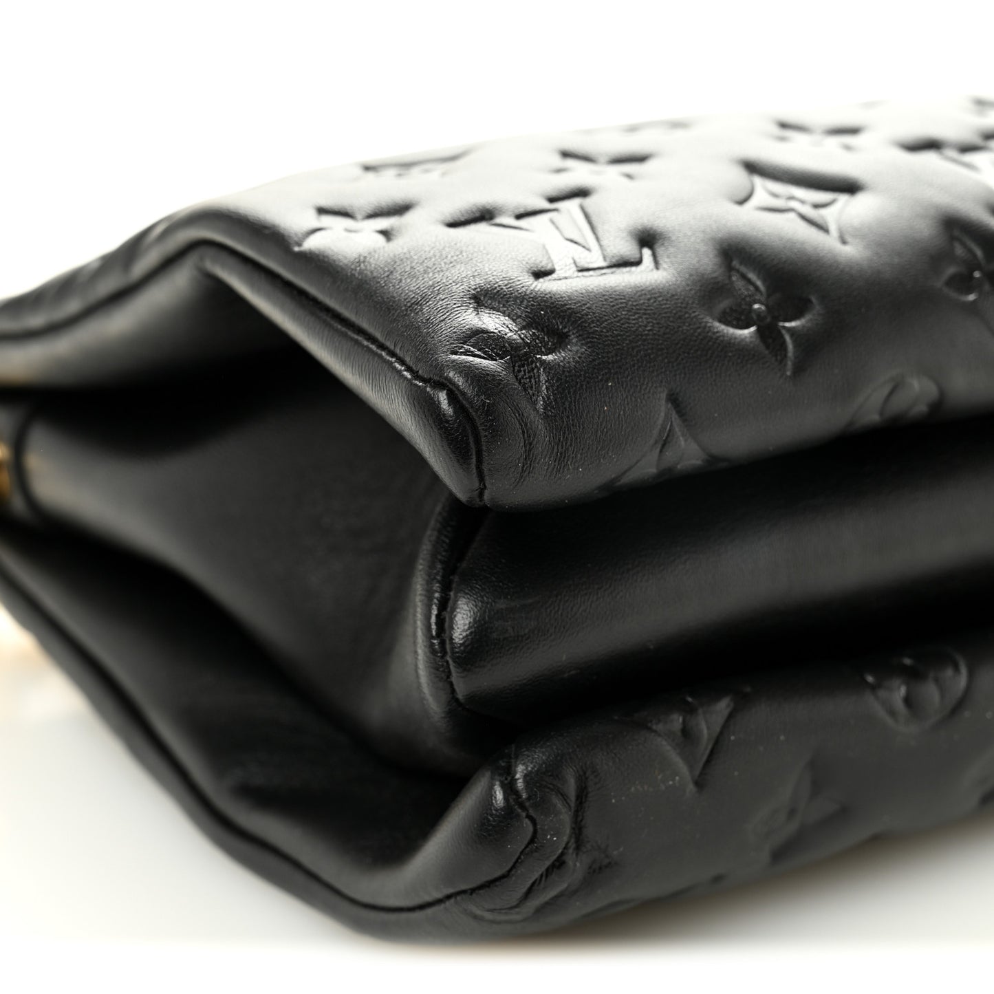Lambskin Embossed Monogram Coussin MM Black