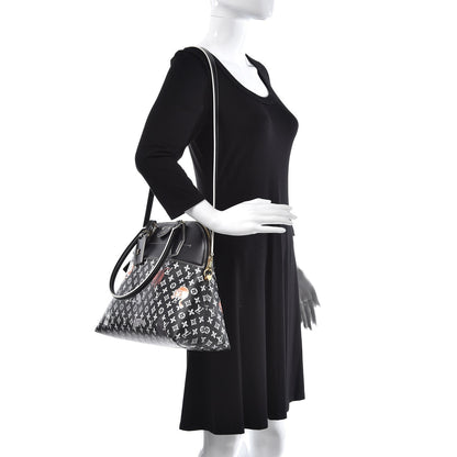 Louis Vuitton Calfskin Catogram Alma Souple MM Black 2 of 9