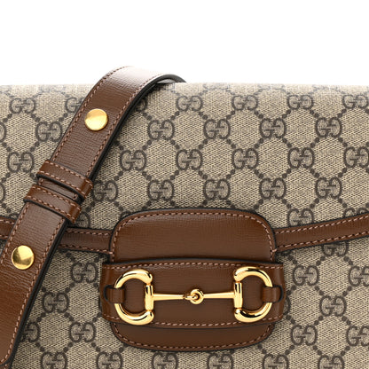 Gucci GG Supreme Monogram Horsebit 1955 Shoulder Bag Beige Brown Sugar 8 of 11