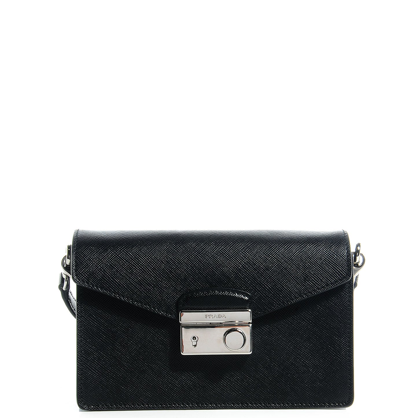 Saffiano Mini Sound Crossbody Bag Black