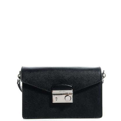 Prada Saffiano Mini Sound Crossbody Bag Black 1 of 8