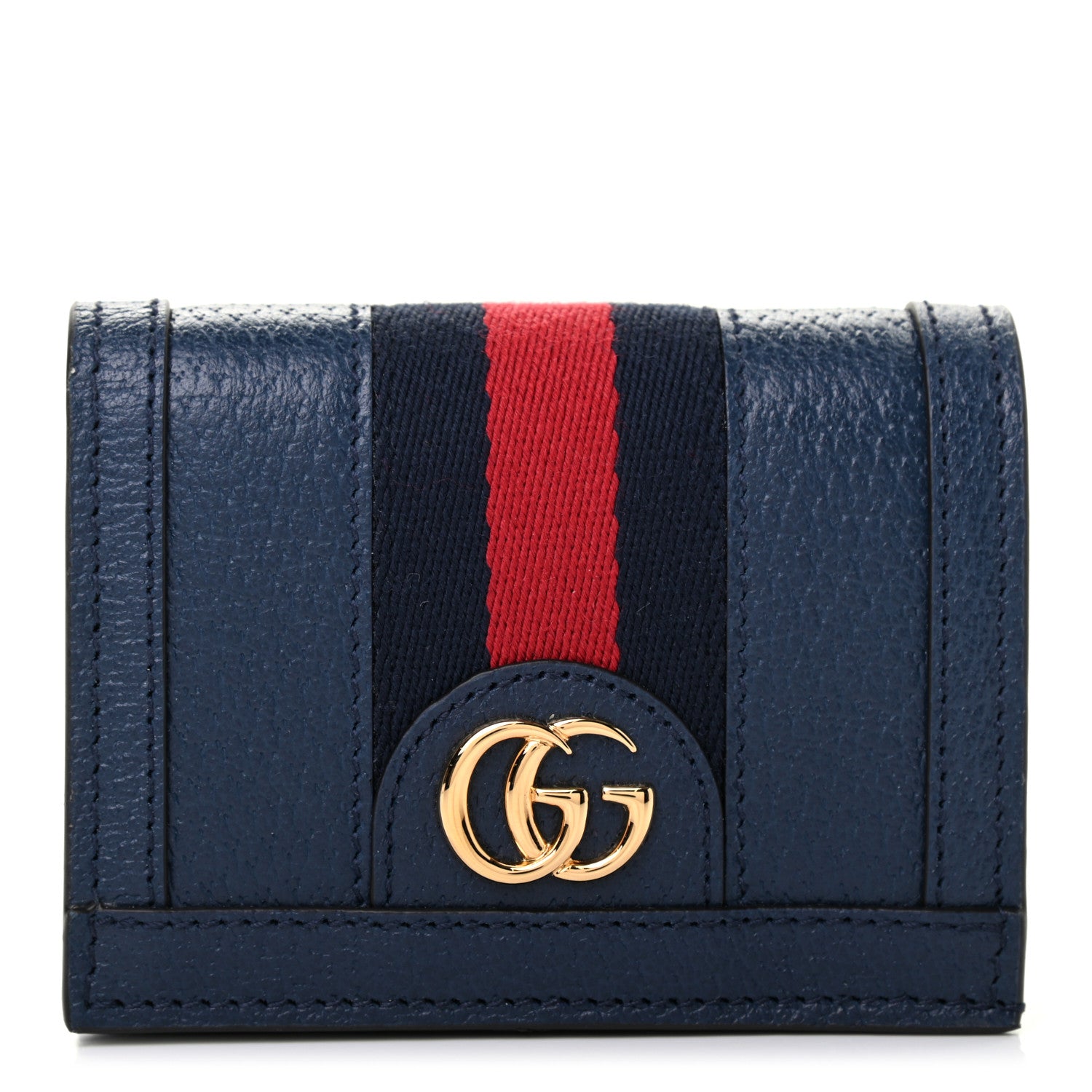 Gucci Calfskin Web Ophidia Card Case Blue 1 of 8