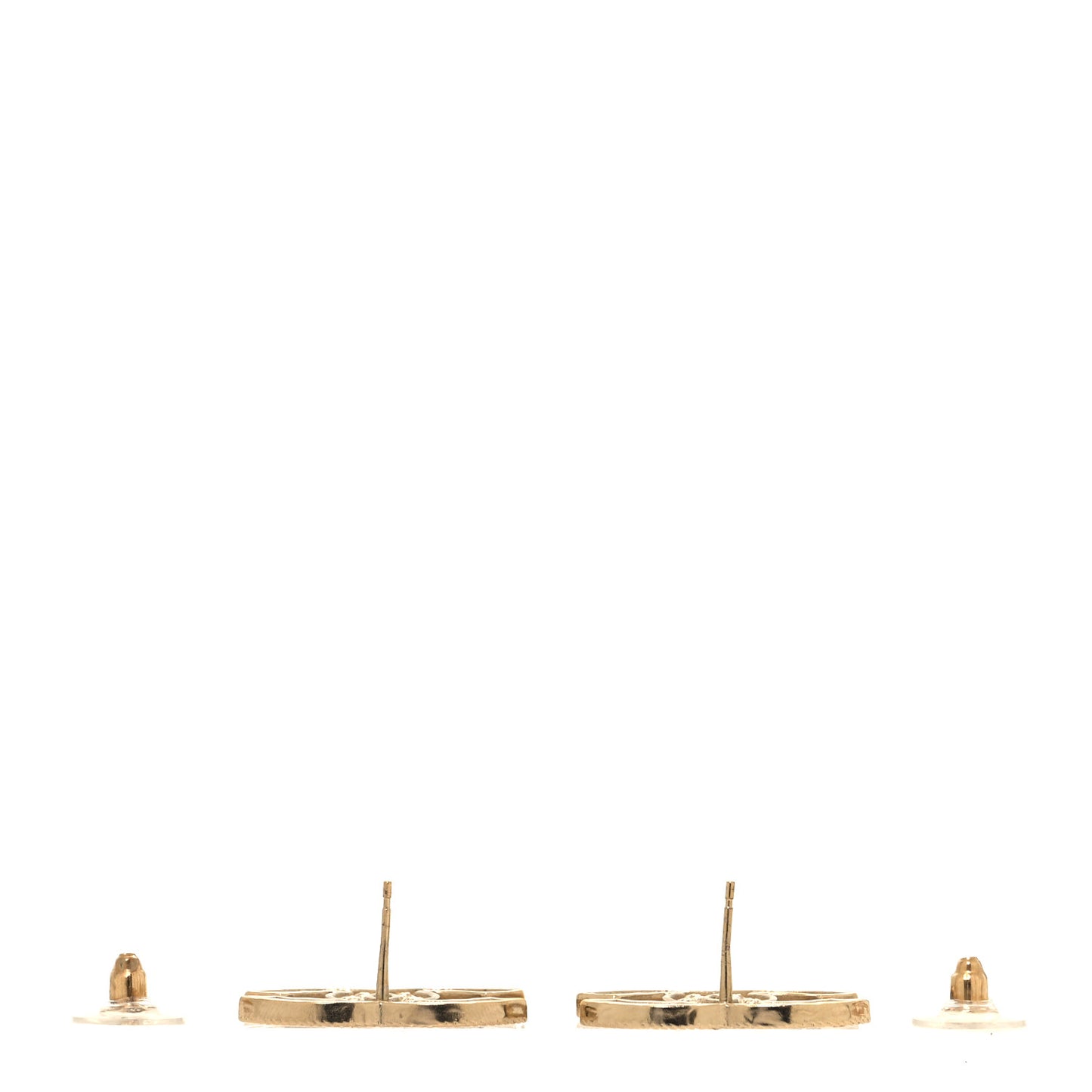 Pearl Crystal Sparkling Pearls CC Earrings Light Gold