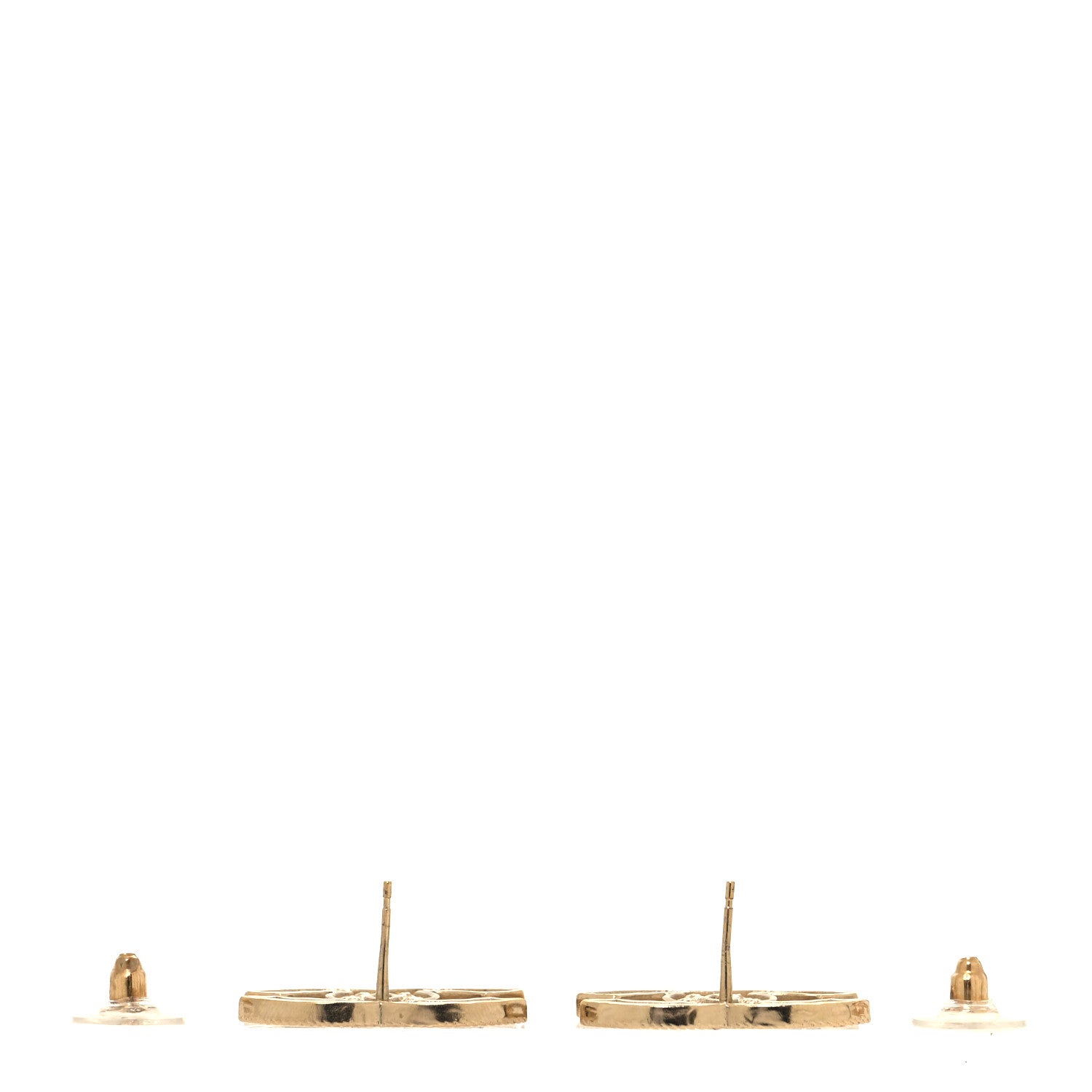 Chanel Pearl Crystal Sparkling Pearls CC Earrings Light Gold 3 of 4