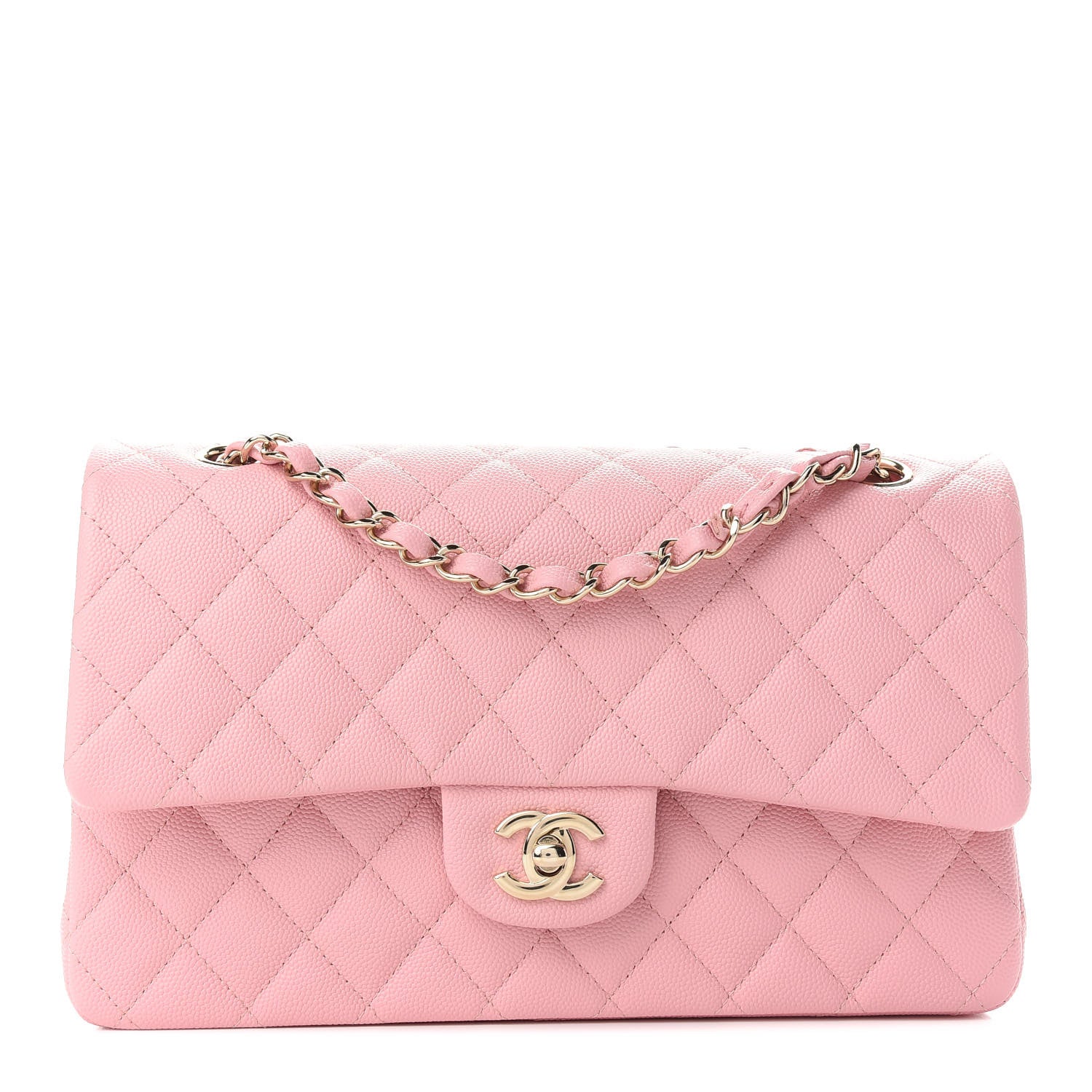 Chanel Caviar Quilted Medium Double Flap Pink 1 of 9