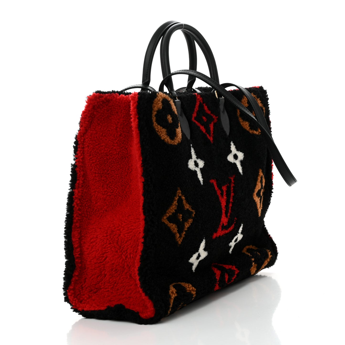 Shearling Monogram Giant Teddy Onthego GM Black Red