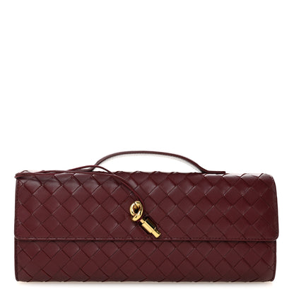 Bottega Veneta Nappa Intrecciato Long Andiamo Top Handle Clutch Barolo 1 of 6