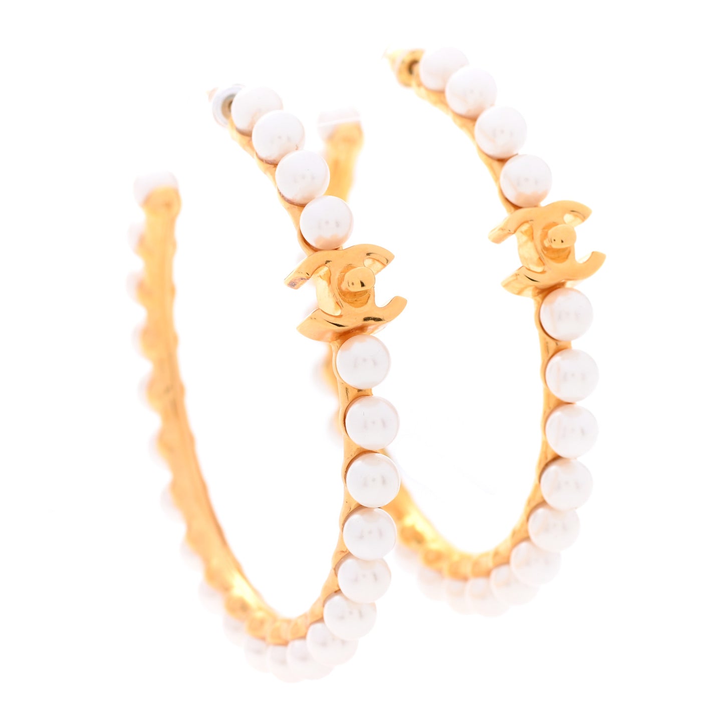 Pearl CC More Is More Hoop Earrings Gold