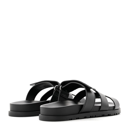 Hermes Calfskin Womens Chypre Sandals 37 Black 4 of 9
