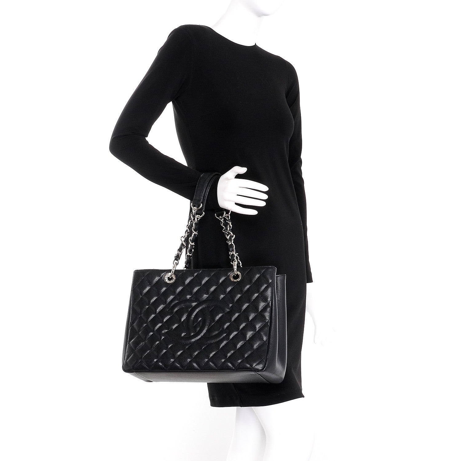 Chanel Caviar Quilted Grand Shopping Tote GST Black 2 of 7