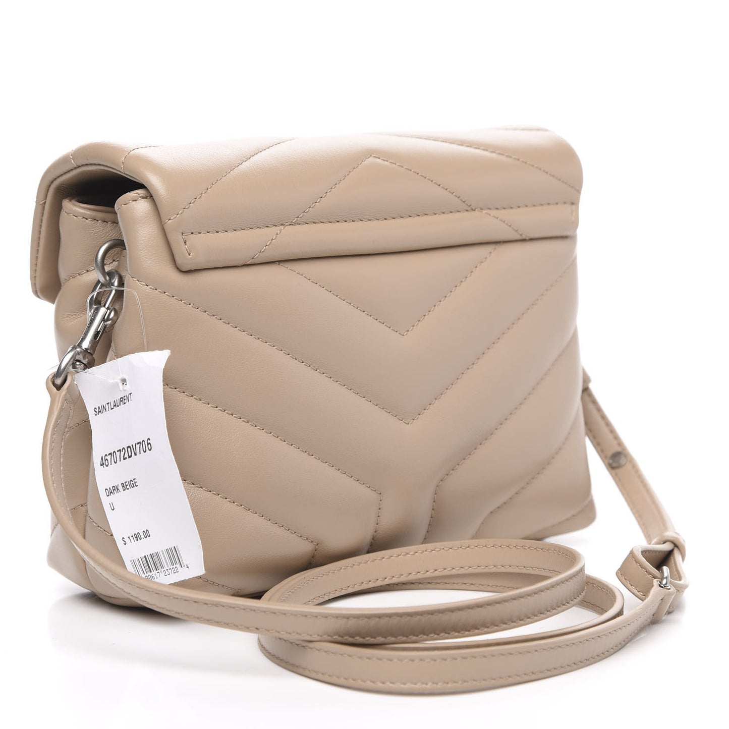 Calfskin Y Quilted Monogram Toy Loulou Crossbody Bag Dark Beige