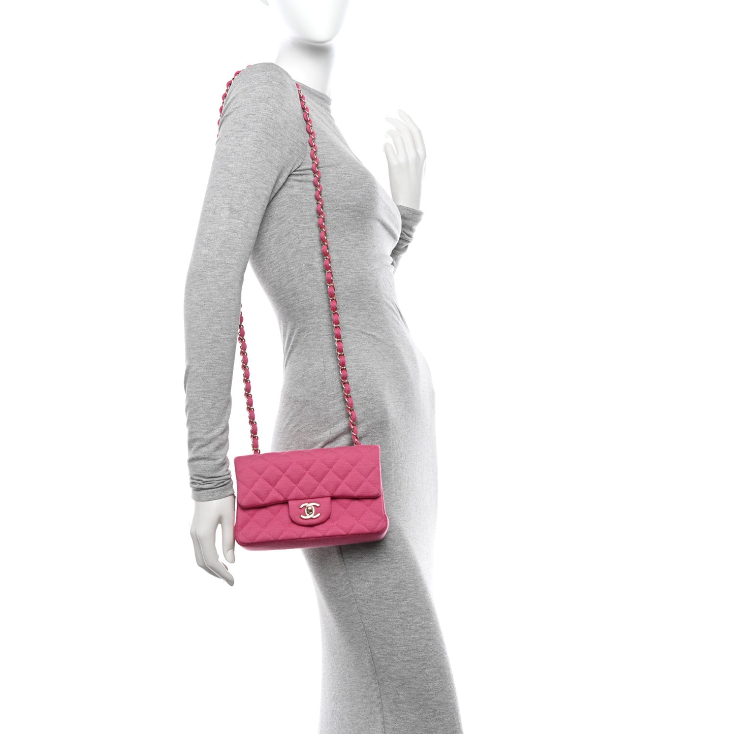 Jersey Quilted Mini Rectangular Flap Pink