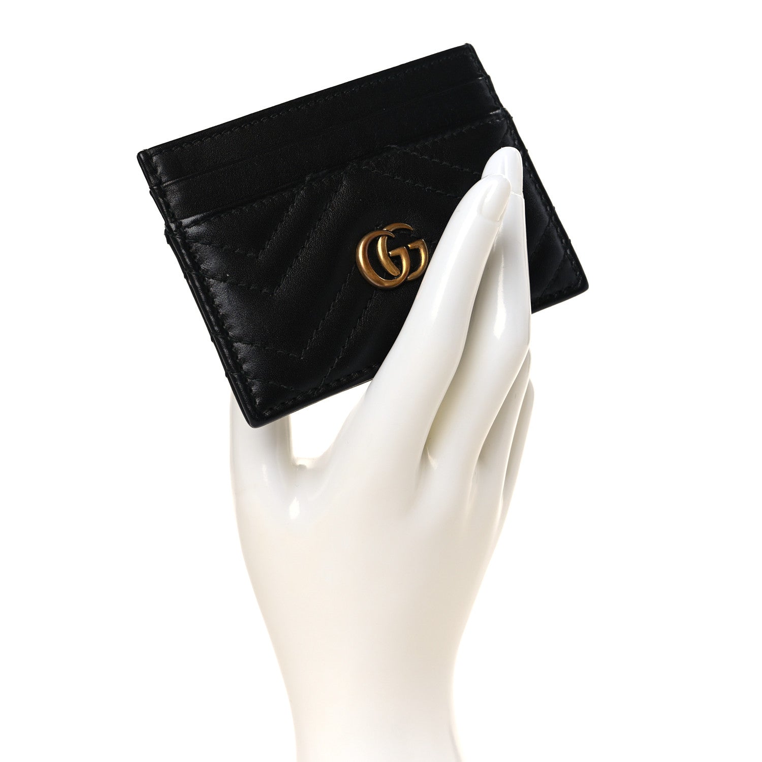 Gucci Calfskin Matelasse GG Marmont Card Holder Black 2 of 6