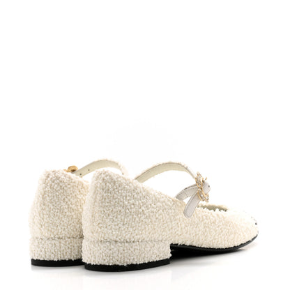 Chanel Tweed Patent Mary Jane Flats 35.5 White Black 4 of 9