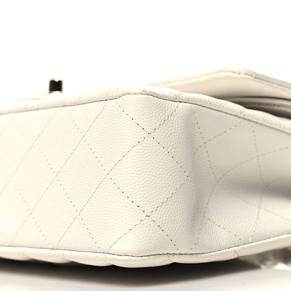 Chanel Caviar Quilted Medium Double Flap White 11 of 12