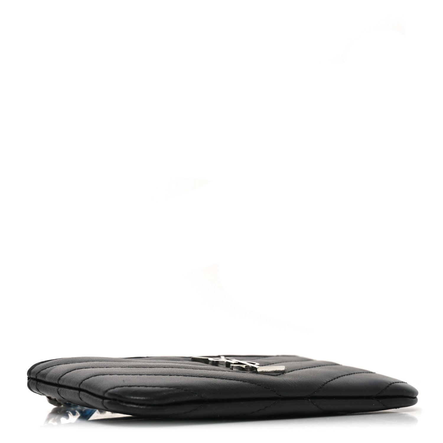 Saint Laurent Calfskin Matelasse Monogram Key Pouch Black 4 of 8