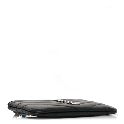 Saint Laurent Calfskin Matelasse Monogram Key Pouch Black 4 of 8
