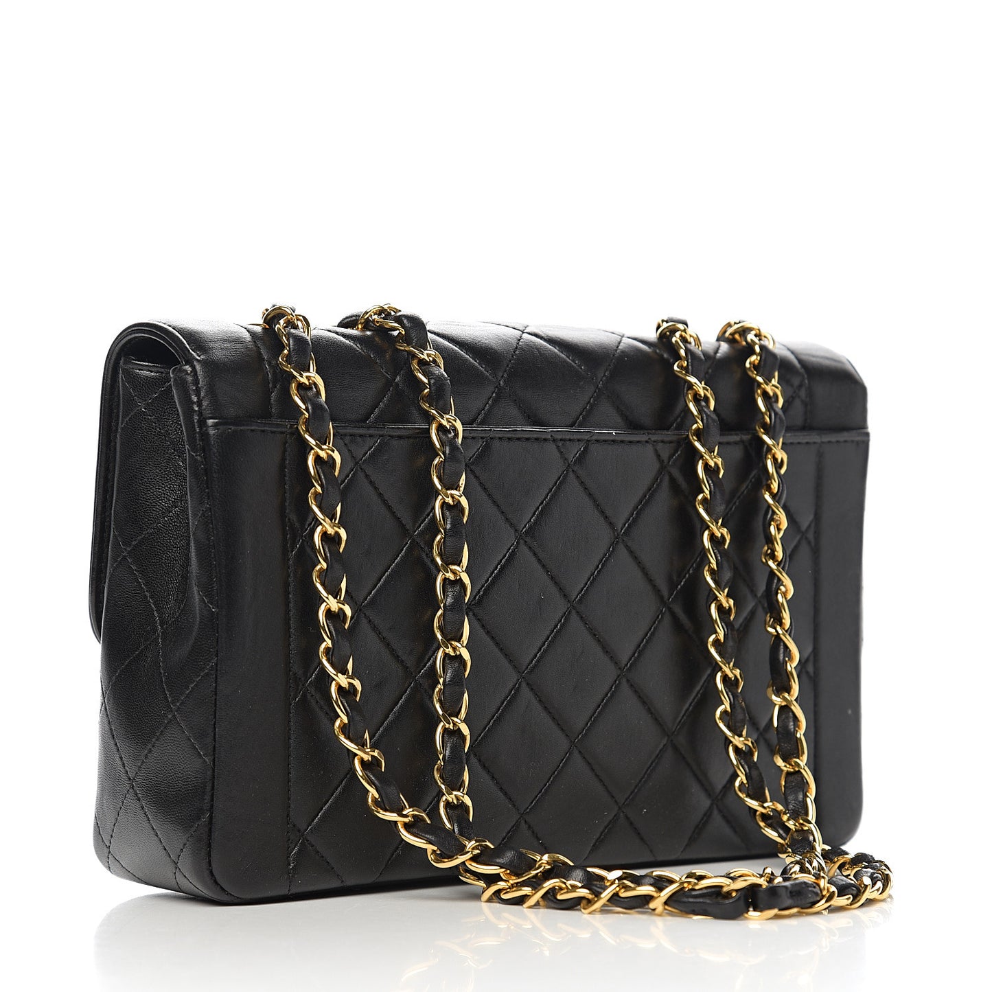 Lambskin Quilted Small Single Flap Black