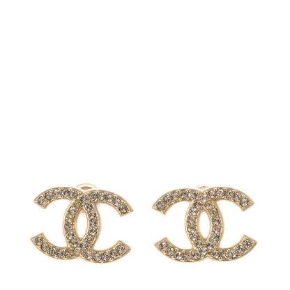 Chanel Crystal CC Earrings Gold 1 of 5