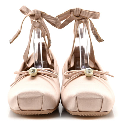 Christian Dior Satin Grosgrain D-Joy Ballet Flats 36 Beige Rose 3 of 10