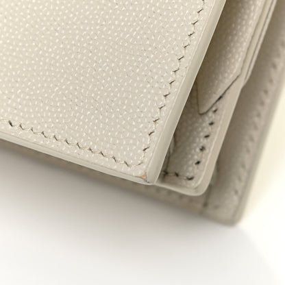 Saint Laurent Grain De Poudre Monogram Cassandra Clasp Bag Vintage White 15 of 18