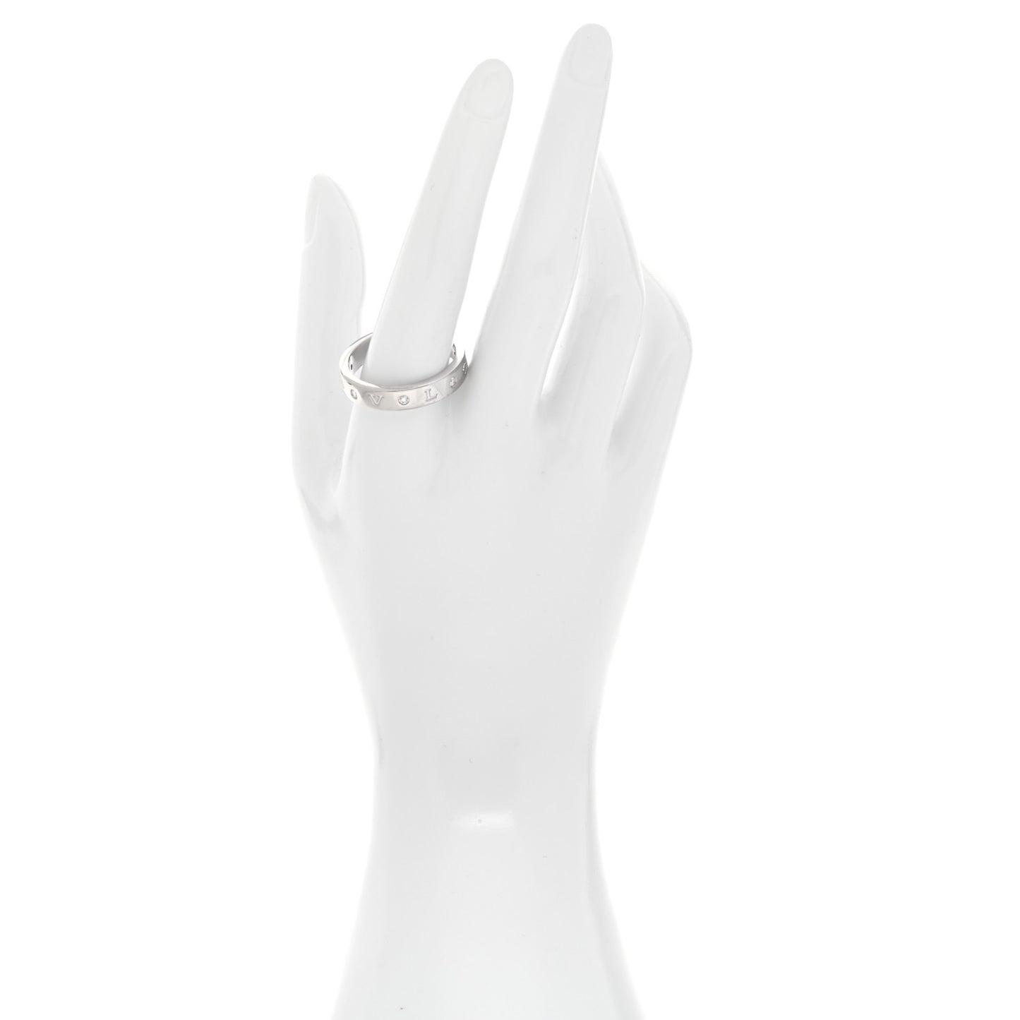 18K White Gold 7 Diamond B.Zero1 Essential Band Ring 68 12.25