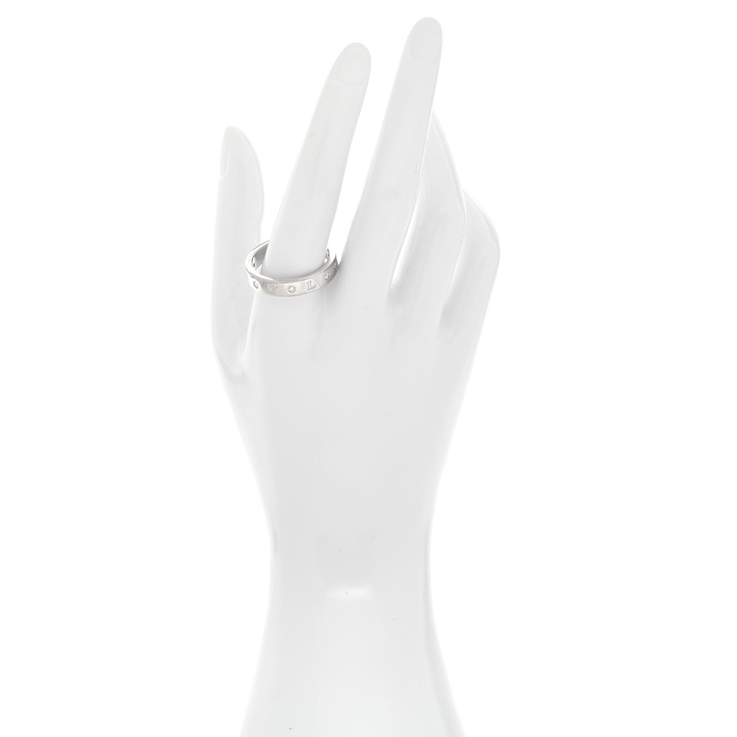 Bulgari 18K White Gold 7 Diamond B.Zero1 Essential Band Ring 68 12.25 2 of 4