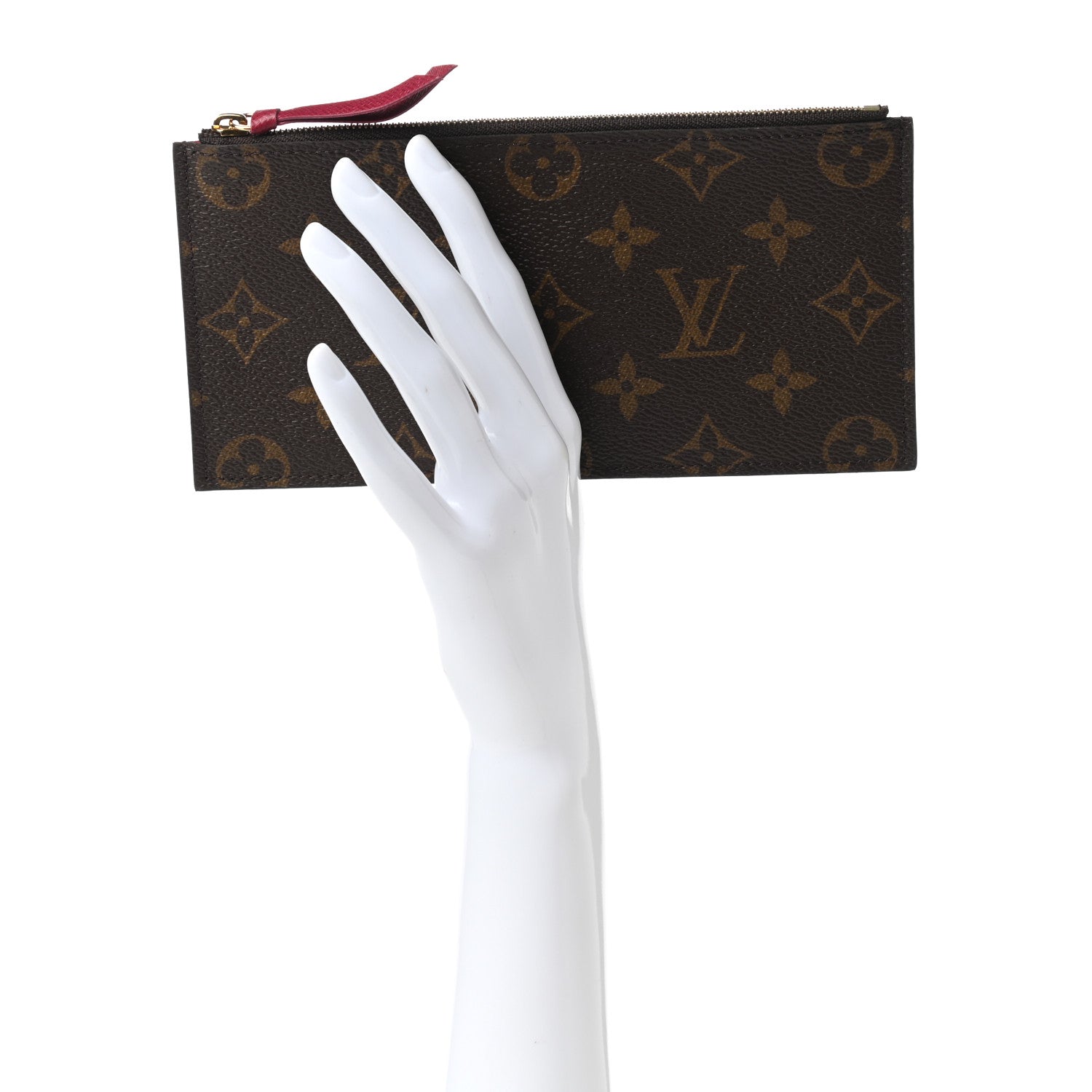 Louis Vuitton Monogram Felicie Chain Wallet Zippered Insert Fuchsia 2 of 6