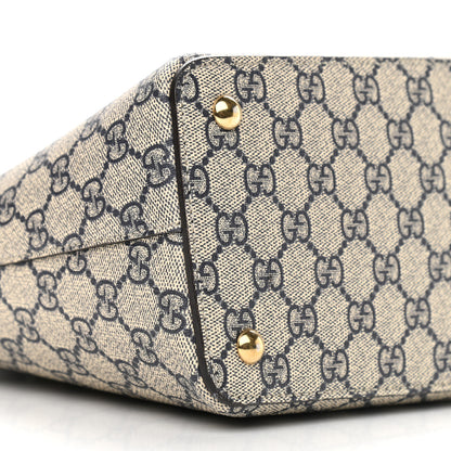 Gucci GG Supreme Monogram Small Zip Top Tote Beige Blue 9 of 10