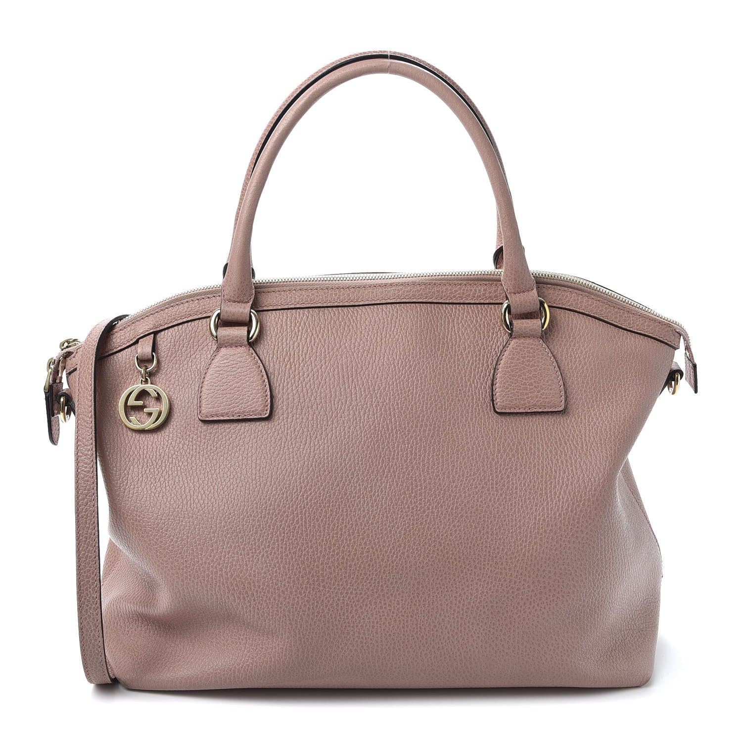 Gucci Dollar Calfskin Large GG Charm Dome Satchel Tote Soft Pink 1 of 13