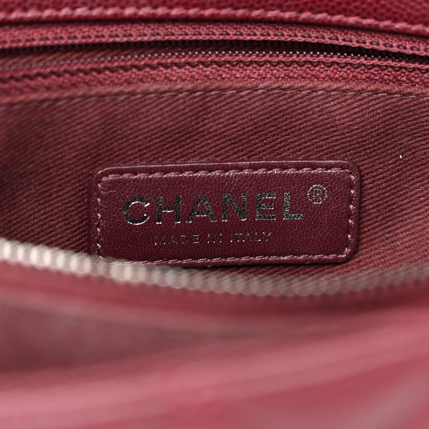 Caviar Quilted Small Coco Handle Flap Burgundy