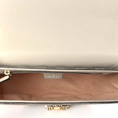 Gucci GG Supreme Monogram Calfskin Small Padlock Messenger Shoulder Bag Beige Mystic White Sun Oil 5 of 9