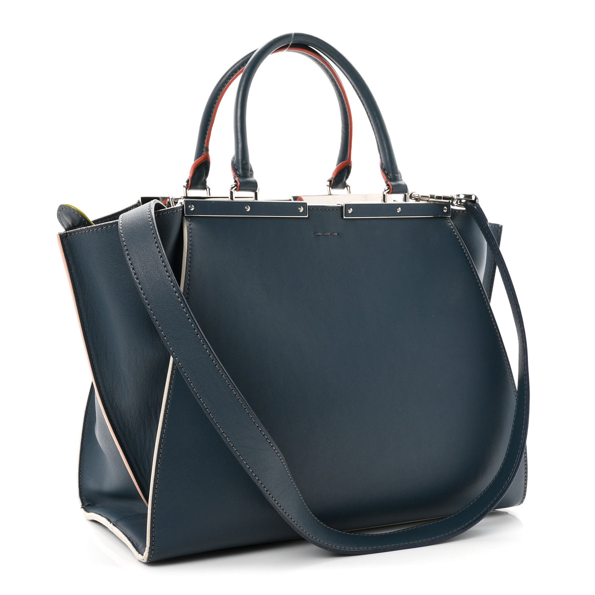 Fendi Vitello Dolce Century Petite 3Jours Tote Pavone 3 of 10