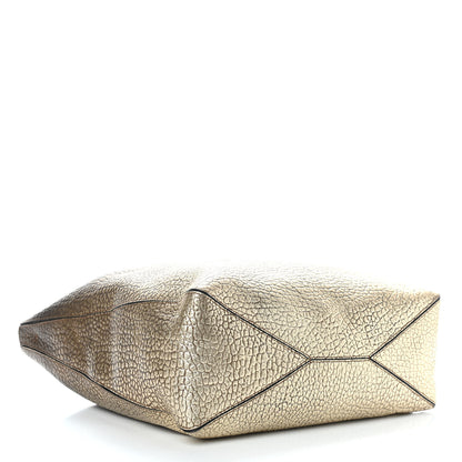 Burberry Metallic Signature Grain Medium Lindburn Hobo Gold 3 of 8