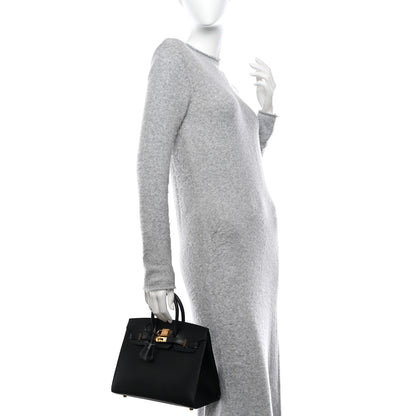 Hermes Madame Calfskin Birkin Sellier 25 Black 2 of 15
