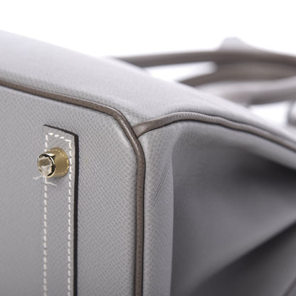 Hermes Epsom Horseshoe Birkin 30 Etain Gris Mouette 12 of 14